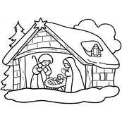 coloriage creche de noel